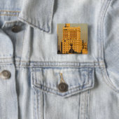 Badge Carré 5 Cm Bâtiments le long de Gran Via et Edificio Espana (En situation)