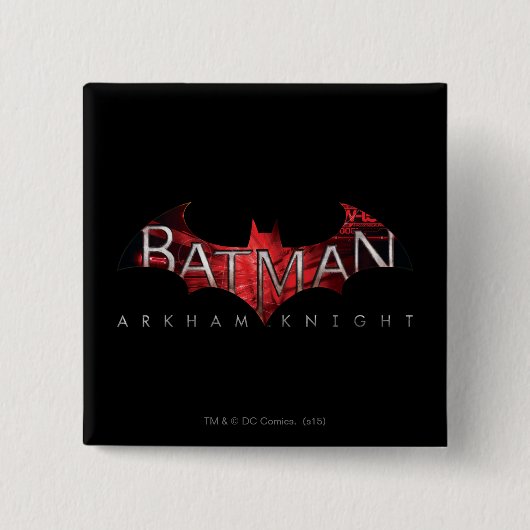 Badge Carré 5 Cm Batman Arkham Knight Logo rouge (Devant)