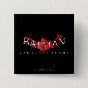 Badge Carré 5 Cm Batman Arkham Knight Logo rouge