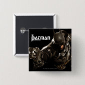 Badge Carré 5 Cm Batman Avec Batclaw (Devant & derrière)