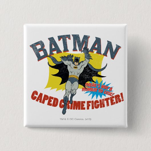 Badge Carré 5 Cm Batman Caped Crime Fighter (Devant)