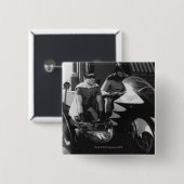 Badge Carré 5 Cm Batman et Robin en Batcycle (Devant & derrière)