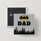 Badge Carré 5 Cm Batman - Gotham City | Père d'anniversaire (Devant & derrière)