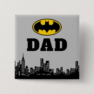 Badge Carré 5 Cm Batman - Gotham City   Père d'anniversaire