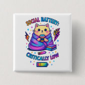 Badge Carré 5 Cm Batterie sociale Critique... (Devant)