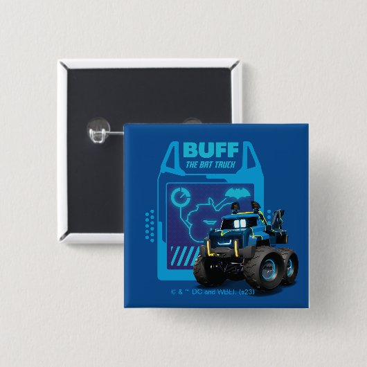 Badge Carré 5 Cm Batwheel™ Buff - Le Camion Bat (Devant & derrière)