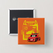 Badge Carré 5 Cm Batwheel™ Redbird - Le Racecar (Devant & derrière)