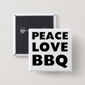 Badge Carré 5 Cm BBQ d'amour de paix (Devant & derrière)