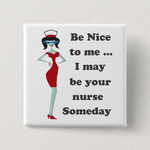 Badge Carré 5 Cm Be nice to me
