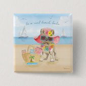 Badge Carré 5 Cm Beach Babe (Devant)