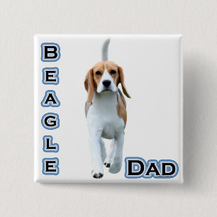 Badge Carré 5 Cm Beagle papa 4