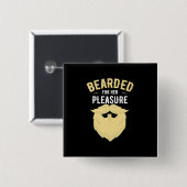 Badge Carré 5 Cm Beared Pour Son Plaisir (Devant & derrière)