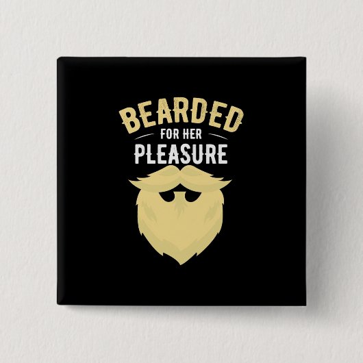 Badge Carré 5 Cm Beared Pour Son Plaisir (Devant)