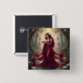 Badge Carré 5 Cm Beau Juillet Ruby Fairy (Devant & derrière)