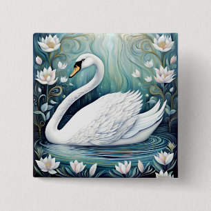 Badge Carré 5 Cm Beau Swan