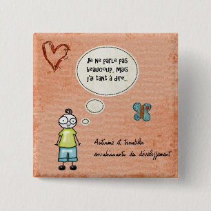 Badge Carré 5 Cm Beaucoup de pas de parle de Ne de Macaron Je