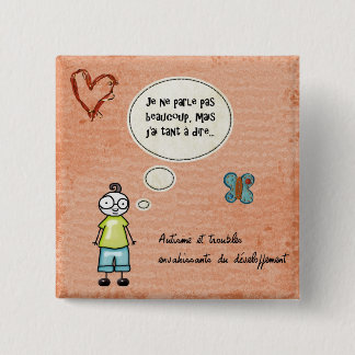 Badge Carré 5 Cm Beaucoup de pas de parle de Ne de Macaron Je
