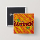 Badge Carré 5 Cm Beauté d'Automne - (Devant & derrière)