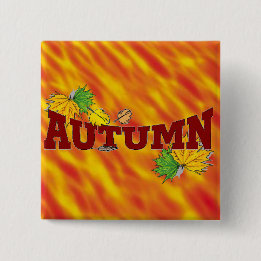 Badge Carré 5 Cm Beauté d'Automne -