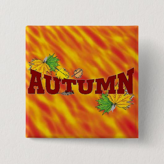 Badge Carré 5 Cm Beauté d'Automne - (Devant)
