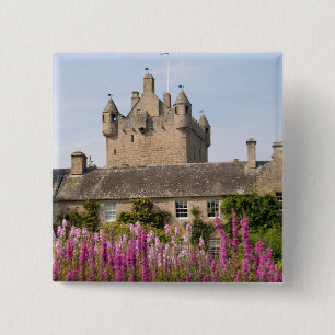 Badge Carré 5 Cm Beaux jardins et célèbre château en Ecosse 2