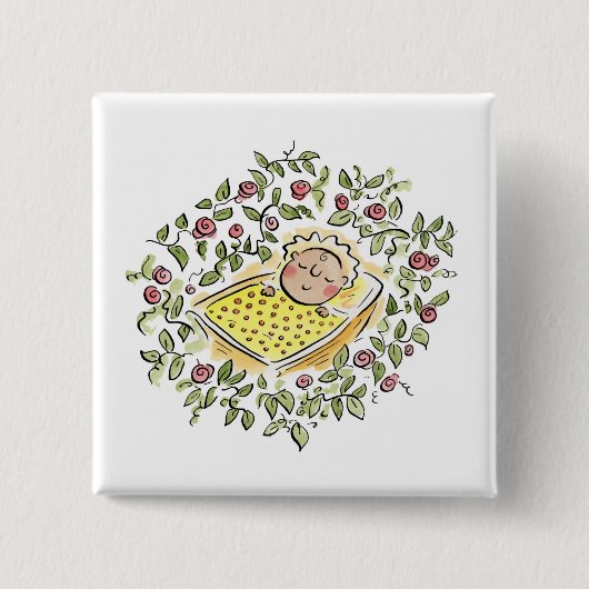 Badge Carré 5 Cm Bébé (Devant)