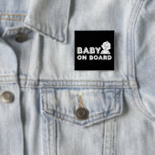 Badge Carré 5 Cm Bébé à bord faire-part de grossesse (En situation)