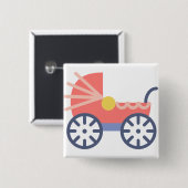 Badge Carré 5 Cm bébé buggy (Devant & derrière)
