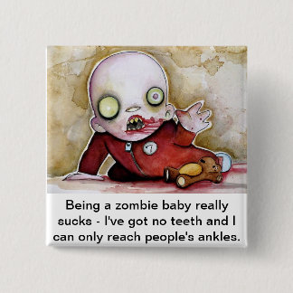Badge Carré 5 Cm Bébé de zombi