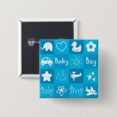 Badge Carré 5 Cm Bébé garçon (Devant & derrière)