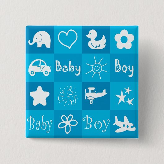 Badge Carré 5 Cm Bébé garçon (Devant)