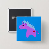 Badge Carré 5 Cm Bébé licorne (Devant & derrière)