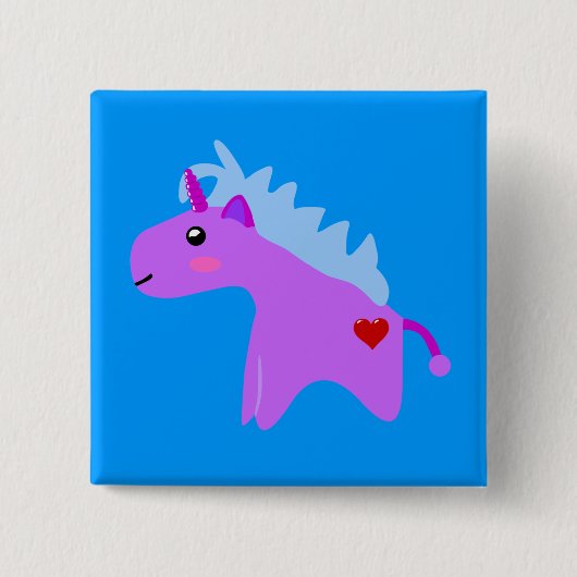 Badge Carré 5 Cm Bébé licorne (Devant)