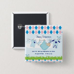 Badge Carré 5 Cm Bébé mignon ligne de vêtements pour garçon
