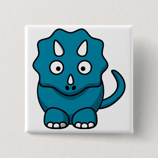 Badge Carré 5 Cm Bébé Triceratops (Devant)
