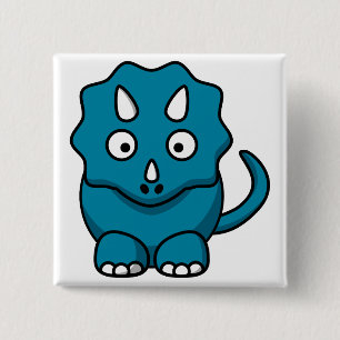 Badge Carré 5 Cm Bébé Triceratops