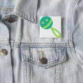 Badge Carré 5 Cm bébé vert (En situation)