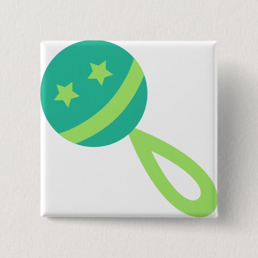 Badge Carré 5 Cm bébé vert (Devant)