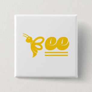 Badge Carré 5 Cm Bee