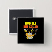 Badge Carré 5 Cm Beekeeper Art Bumble Bee Squad 2 (Devant & derrière)
