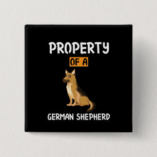 Badge Carré 5 Cm Beekeeper Art Propriété D'Un Berger Allemand