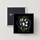 Badge Carré 5 Cm Beetlejuice | Say It 3 Times (Devant & derrière)