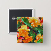 BADGE CARRÉ 5 CM BEGONIAS (Devant & derrière)