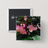 Badge Carré 5 Cm Bégonias d'aile d'ange (Devant & derrière)