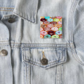 BADGE CARRÉ 5 CM BEIGNET (En situation)