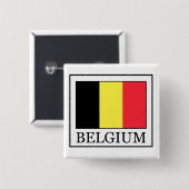 Badge Carré 5 Cm Belgium button (Devant & derrière)