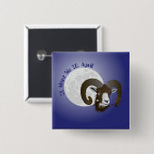 Badge Carré 5 Cm Bélier (Devant & derrière)