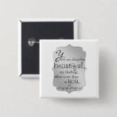 Badge Carré 5 Cm Belle Bible Verse (Devant & derrière)