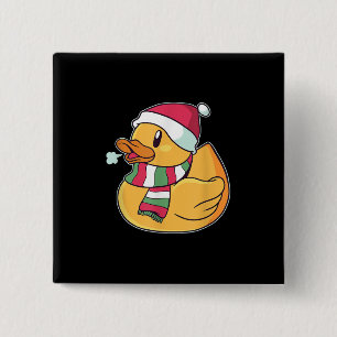 Badge Carré 5 Cm Belle Canard de canard Noël