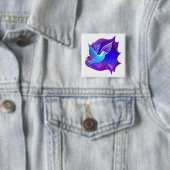 Badge Carré 5 Cm Belle carte graphique de colombe bleue (En situation)